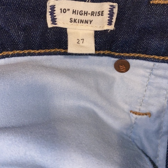 Madewell 10” high-rise skinny indigo blue jeans size 27 - Picture 8 of 10